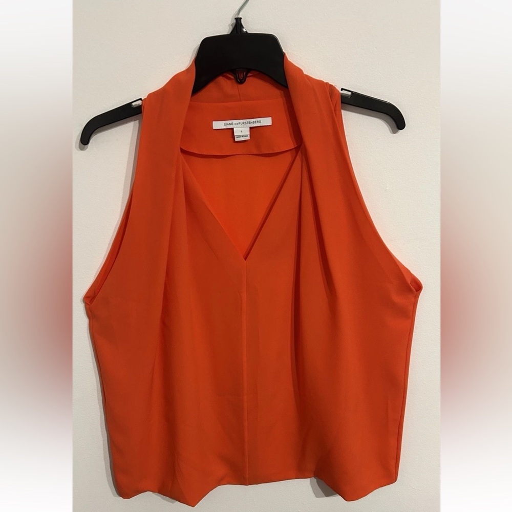 Diane Von Furstenberg Vibrant Orange Blouse